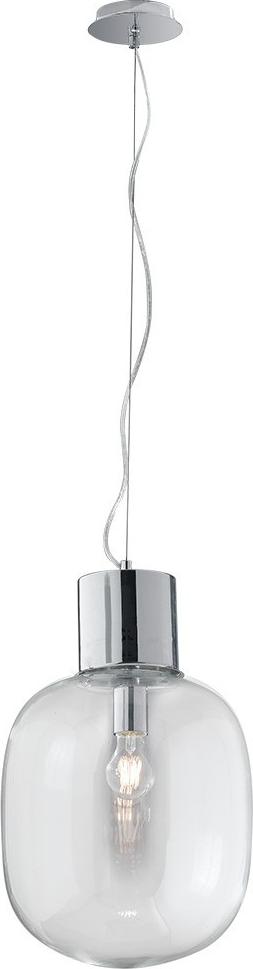 Aigostar FELLINI-Hängeleuchte aus verchromtem Metall mit 30 cm großem Glasdiffusor.