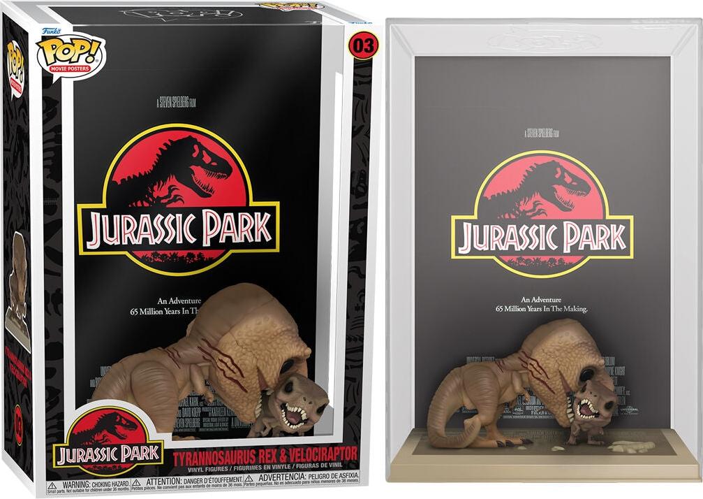 Northix Filmplakat „Jurassic Park“, Tyrannosaurus Rex und Velociraptor