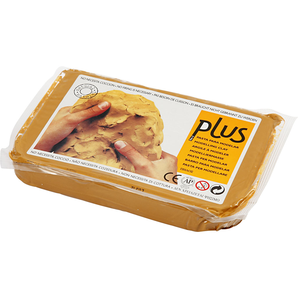 Creativ Company Ton lufttrocknend Curryfarbe 1000 Gramm Modelliermasse 789020