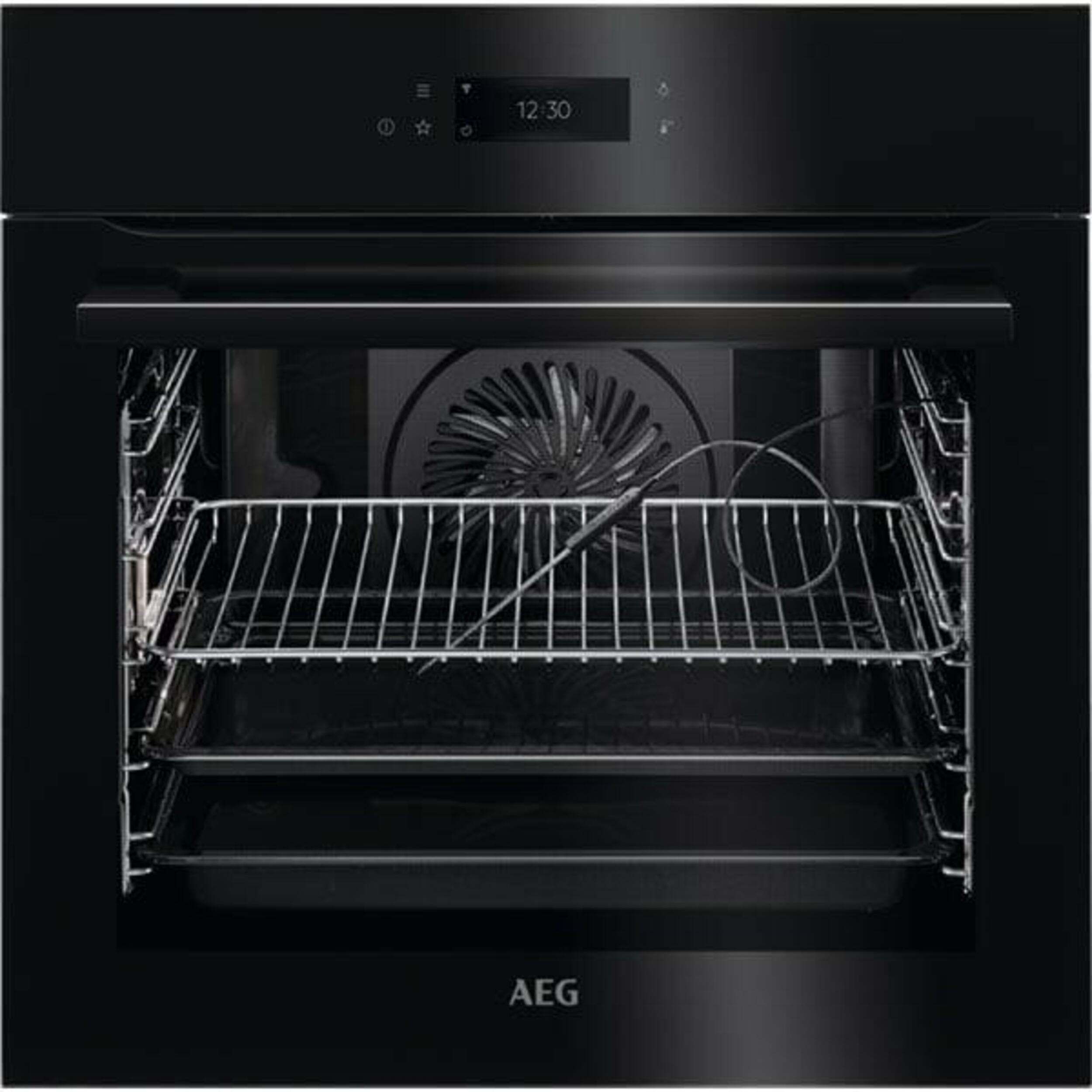 Einbaubackofen AEG BPE748380B, Elektrisch, 71 l, Pyrolytische Selbstreinigung, AssistedCooking, Touch-Steuerung, WiFi-Konnektivität, Grill, Timer, Kla