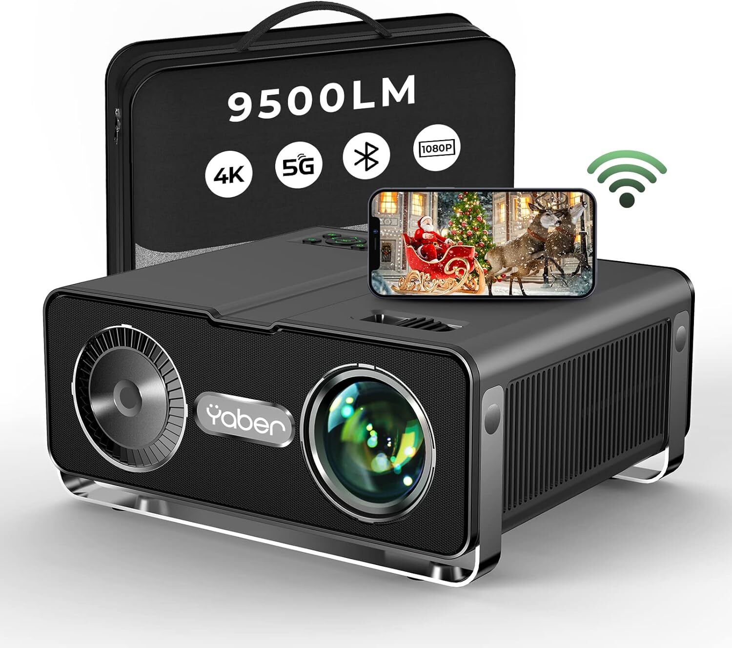 YABER Beamer V10 Projektor 9500 Lumen 1080P WiFi Bluetooth Full HD Beamer