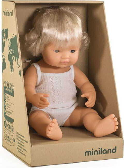 Miniland Puppe Europäisches Mädchen 38cm mit Cochlea-Implantat