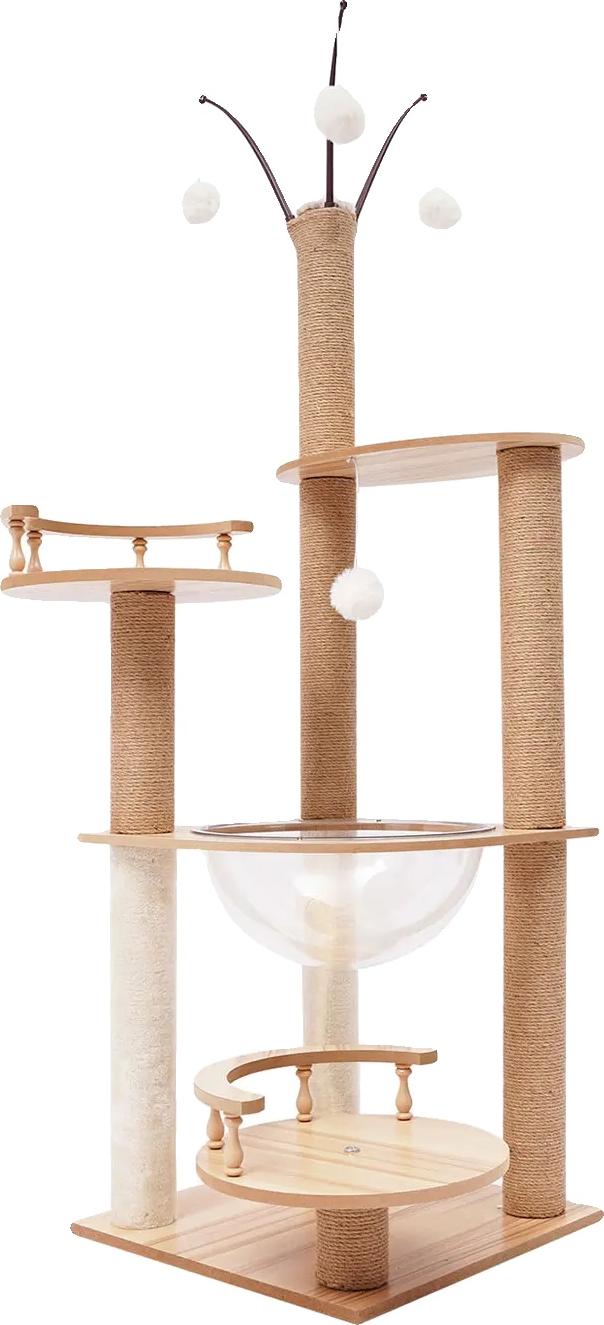OEM Katzenbaum, 4-stöckiges Design, sichere Aussichtsplattformen, Holz, 4XL 2049
