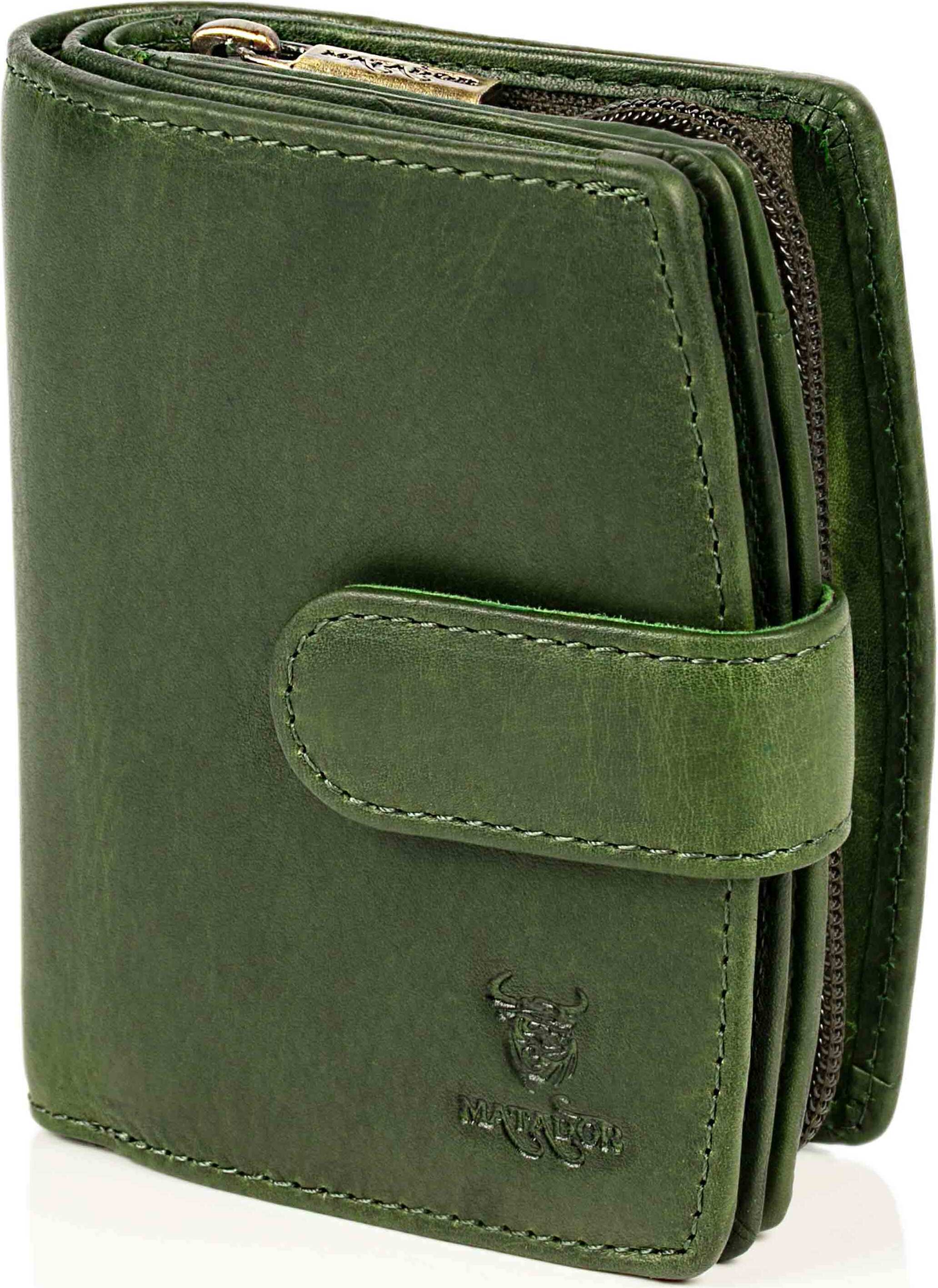 MATADOR Leder MATADOR | VALENCIA | Damen Leder Geldbörse Portemonnaie Grün