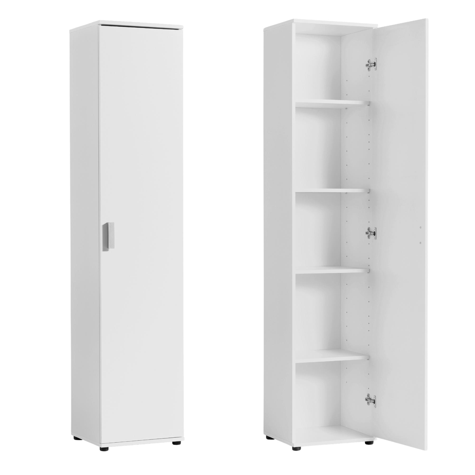 Schmaler Mehrzweckschrank 40 cm breit, Weiß