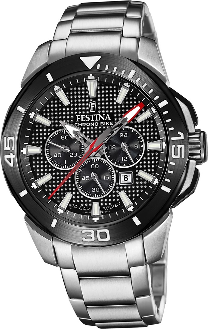 Pánske hodinky Festina z ušľachtilej ocele strieborné Náramkové hodinky Festina Chrono Bike D2UF20641/4