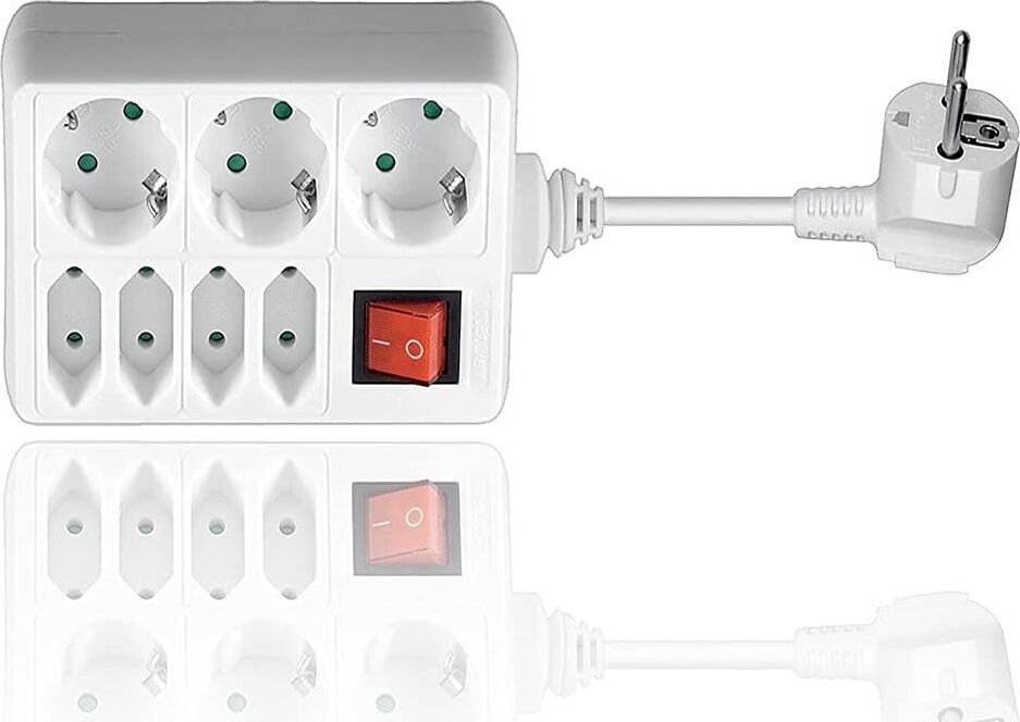 Conny Clever® Steckdosenleiste 3-fach (Mehrfachsteckdose mit Save Energy-Schalter zum Stromsparen, 304