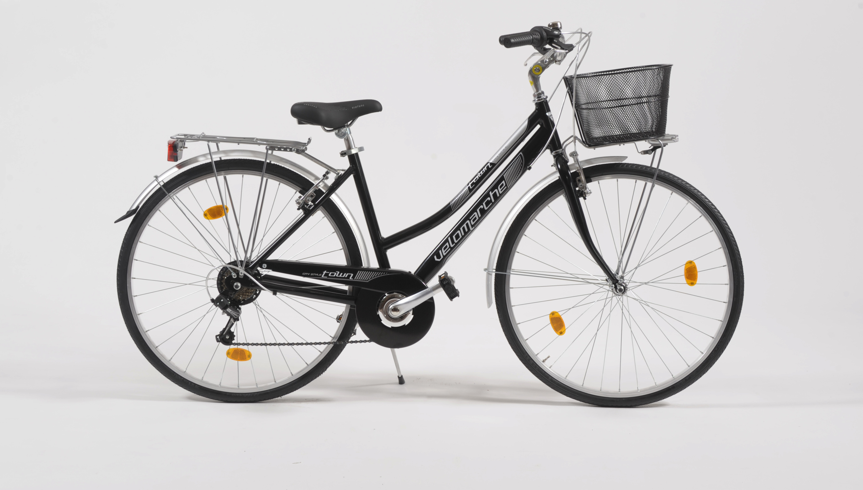 95 VELOmarche Citybike 28 Zoll TOWN 18-Gang Kettenschaltung VM 655A L BK