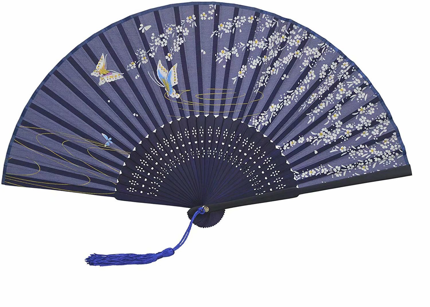 2 Faltbare Handfächer Im Japanischen Stil - Runde Design-Fächer Für Hochzeit, Party Oder Als Deko