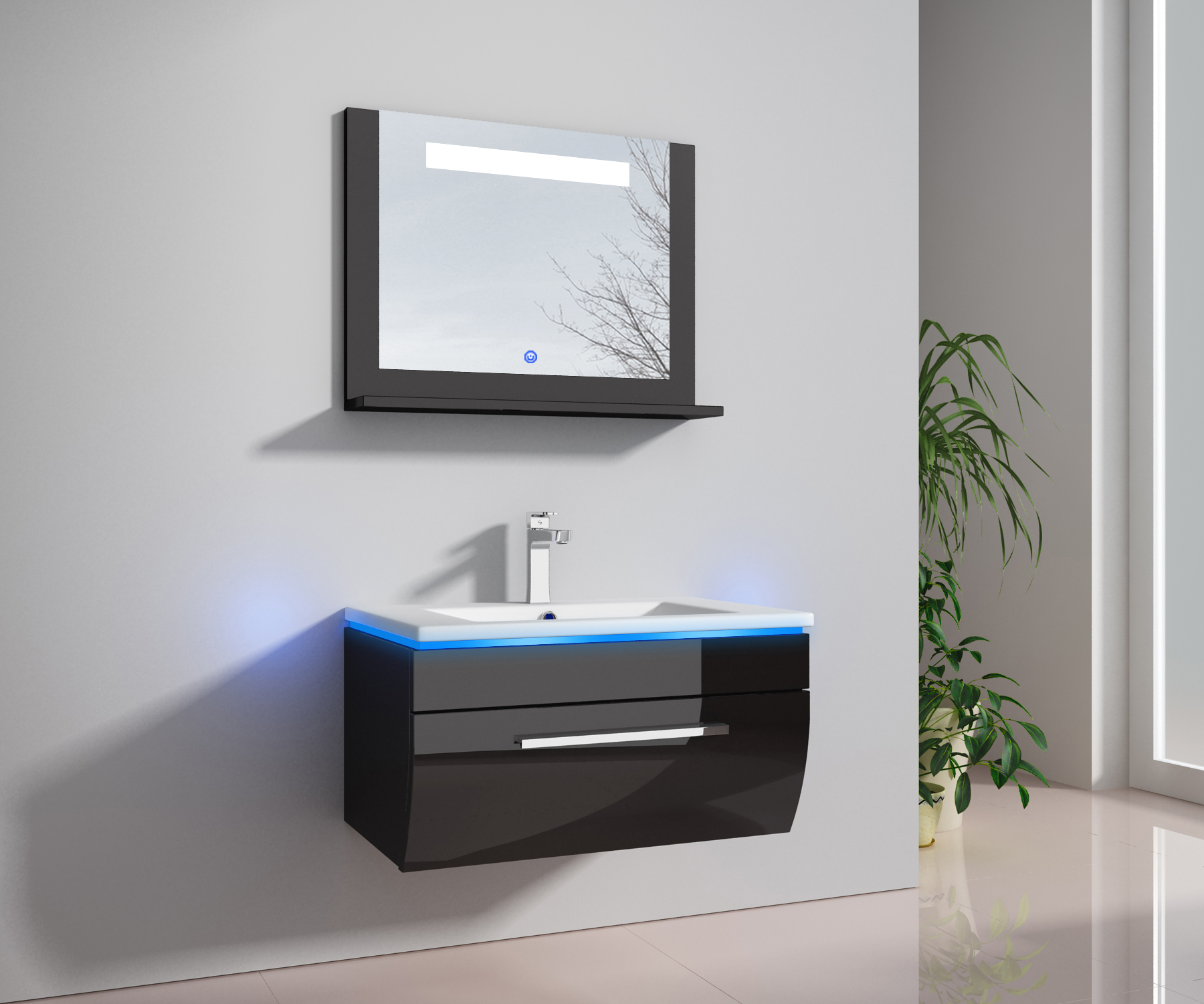 Fischer und Adamek Badezimmerschrank Habel SchwarzLänge: 70 cm Höhe: 2,0 m Höhe 37 cm Höhe: 2,0 m Tiefe: 30 cm Höhe: 2,0 m NEW-39181