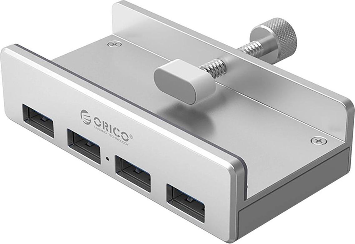Orico Mh4Pu Hub Mit 4X Usb-A 3.0 Klemmhalterung - Silber QN-419