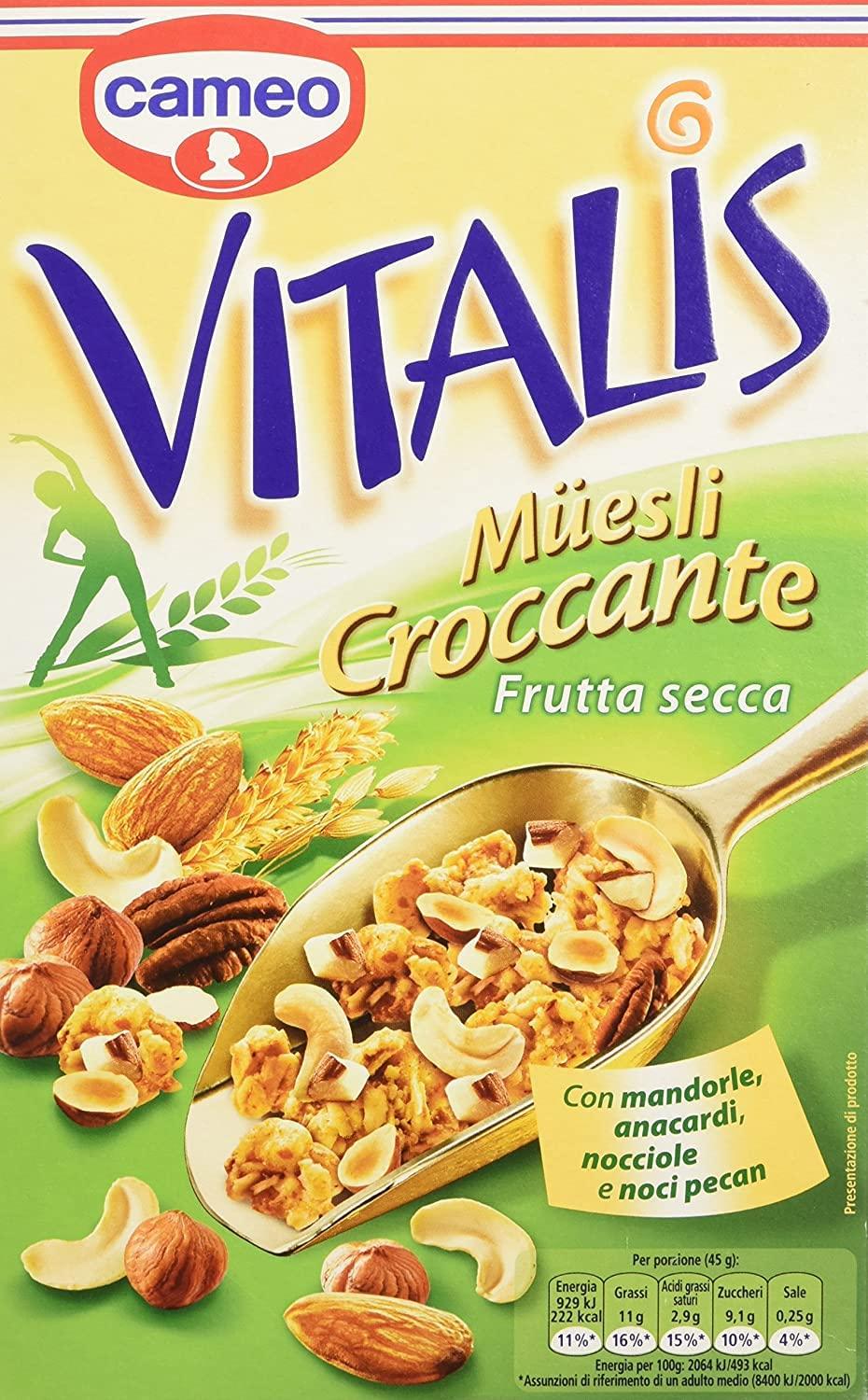 3x Cameo Vitalis Muesli Croccante Frutta Secca Cerealien getrocknete Früchte 300g XF-V2NR-THJE
