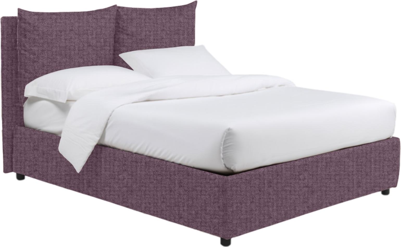 Dmora Bett Halbtor Erchie Violett Lila, Abnehmbarer Bezug mit Ablage