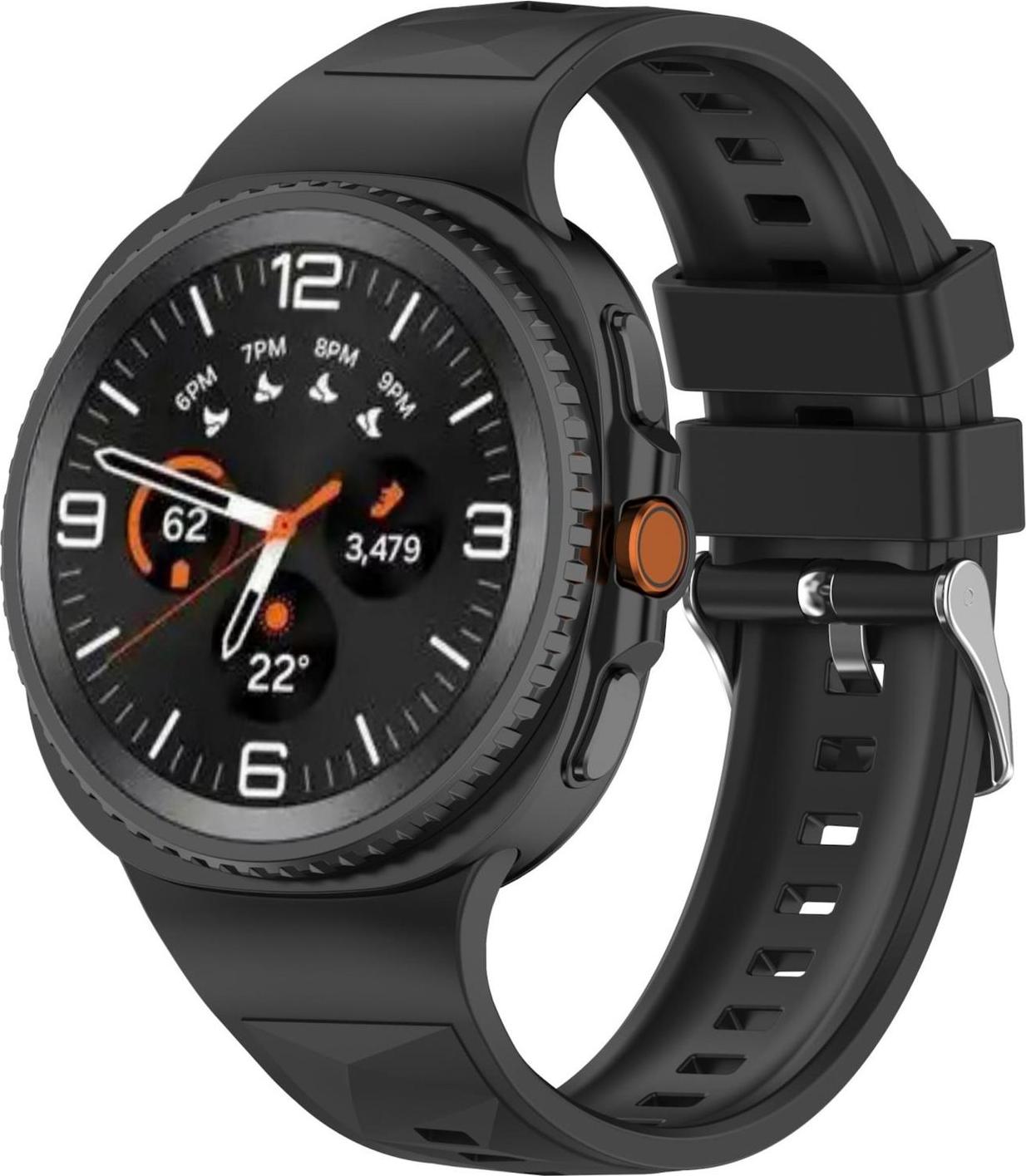 Pre Samsung Galaxy Watch 8 / 8 Classic / Ultra 2 Ice Crystal Design Silikon Armband Schwarz