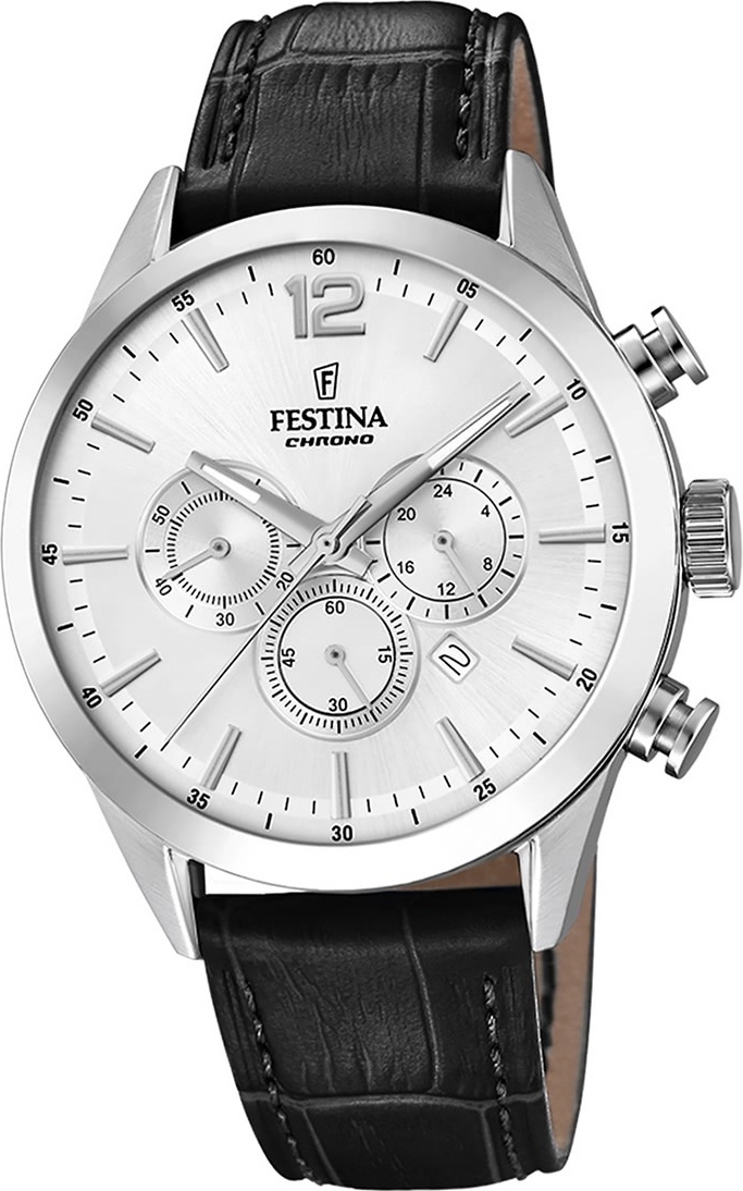 Kožené pánske náramkové hodinky Festina black fashion D2UF20542/1