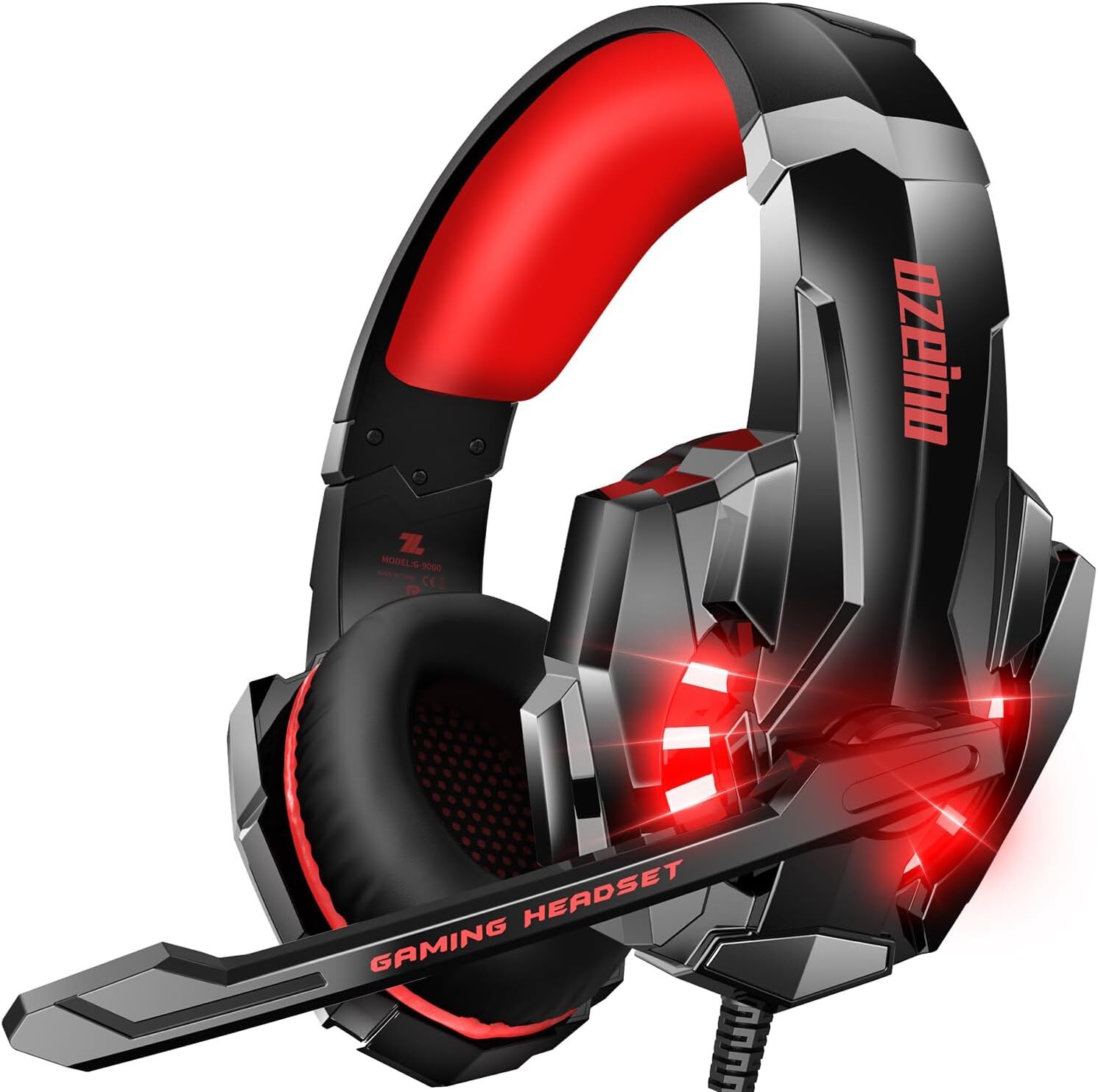 ozeino Gaming Headset für PS4 PS5 3D Surround Sound Noise Cancelling Kopfhörer Mit Mikrofon Für PC Xbox One Switch with LED Licht