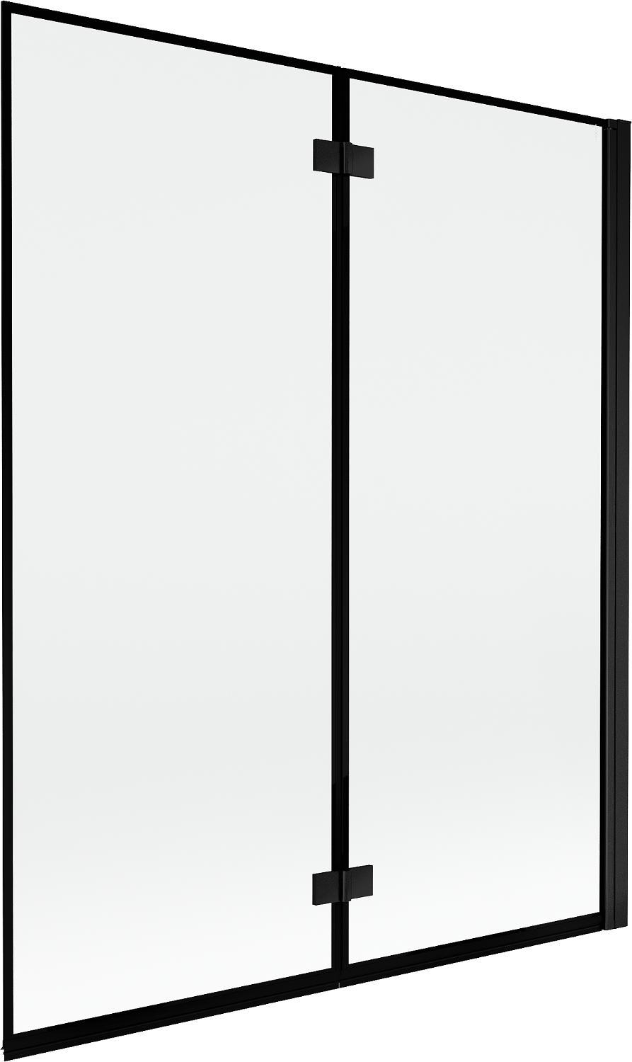 Mexen Mist Badewannenfaltwand 2-flügelig rechts 140 x 150 cm, schwarzer Rahmen, schwarz - 8A9-140-002-70-70-P