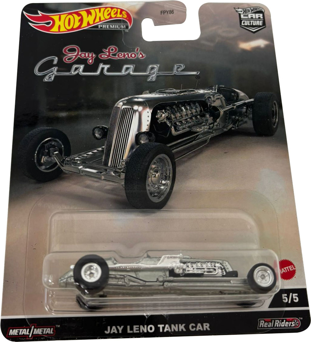 Hot Wheels Jay Leno's Garage-Edition, Jay Leno Tank Car in silber, Oldtimer, Sammelfahrzeug, HCJ85 FPY86-HCJ85