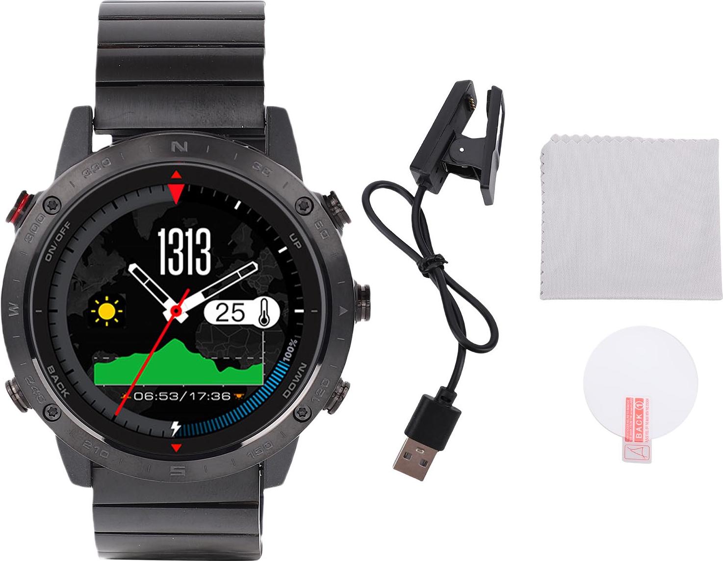 Inteligentné hodinky pre mužov Vodotesné 1,3 palca okrúhly dotykový displej Upozornenie Šport Smartwatch Fitness potápanie