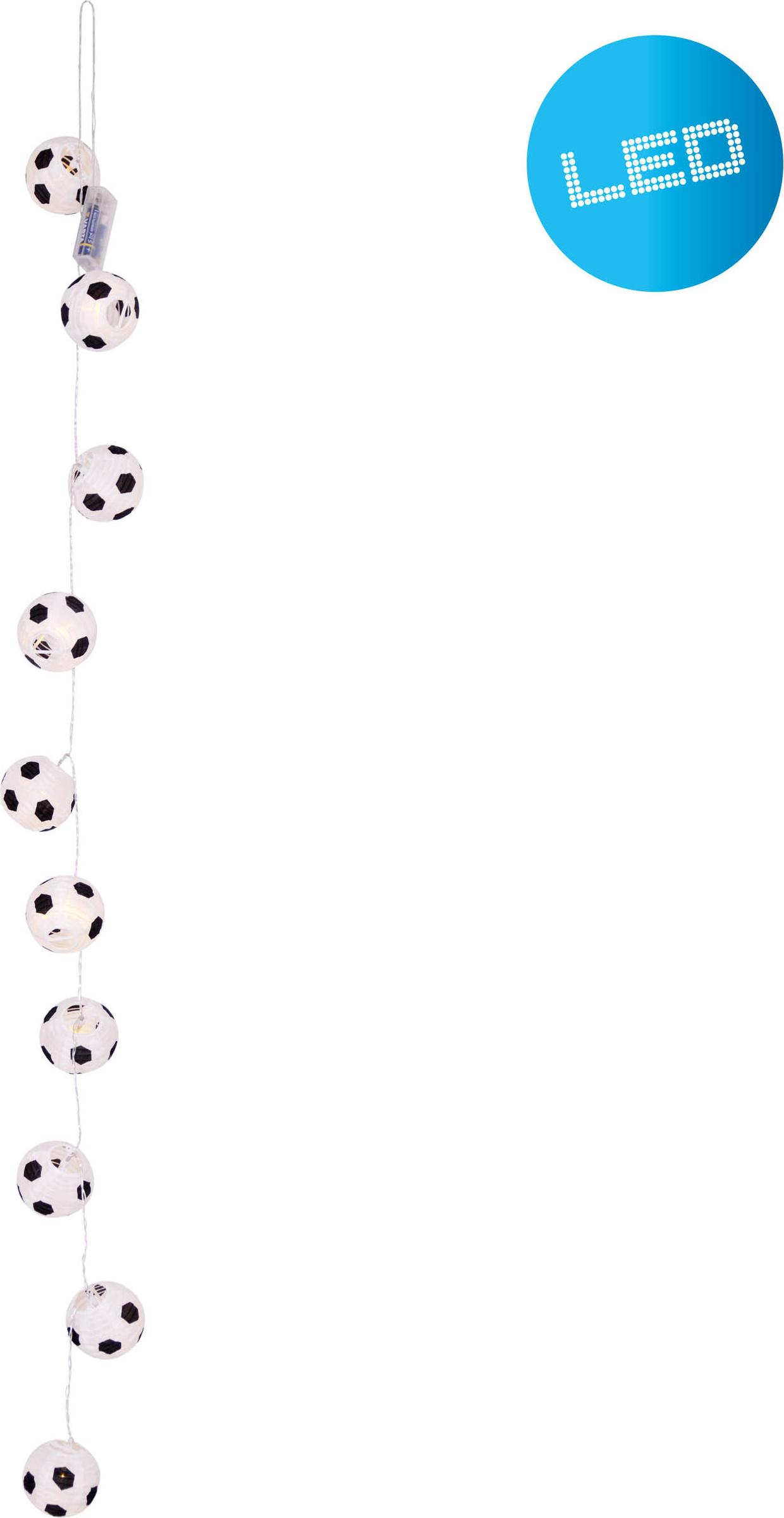 Näve Leuchten LED Papier-10er-Lichterkette "Fußball" indoor LED Papier-10er-Lichterkette "Fußball" indoor – Batteriebetrieb