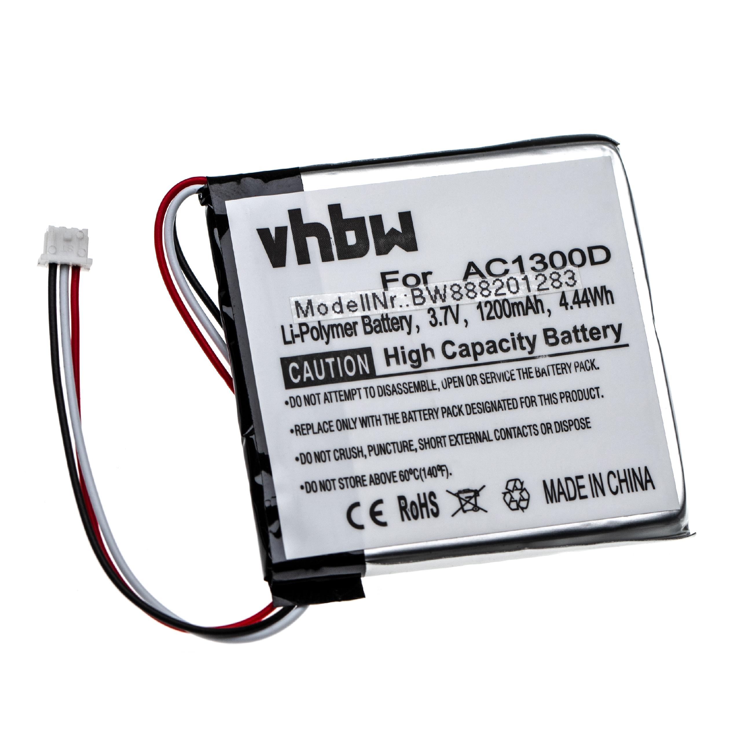 vhbw Akku kompatibel mit Angelcare AC1320 Elterneinheit Babyfon (1200mAh, 3,7V, Li-Polymer)