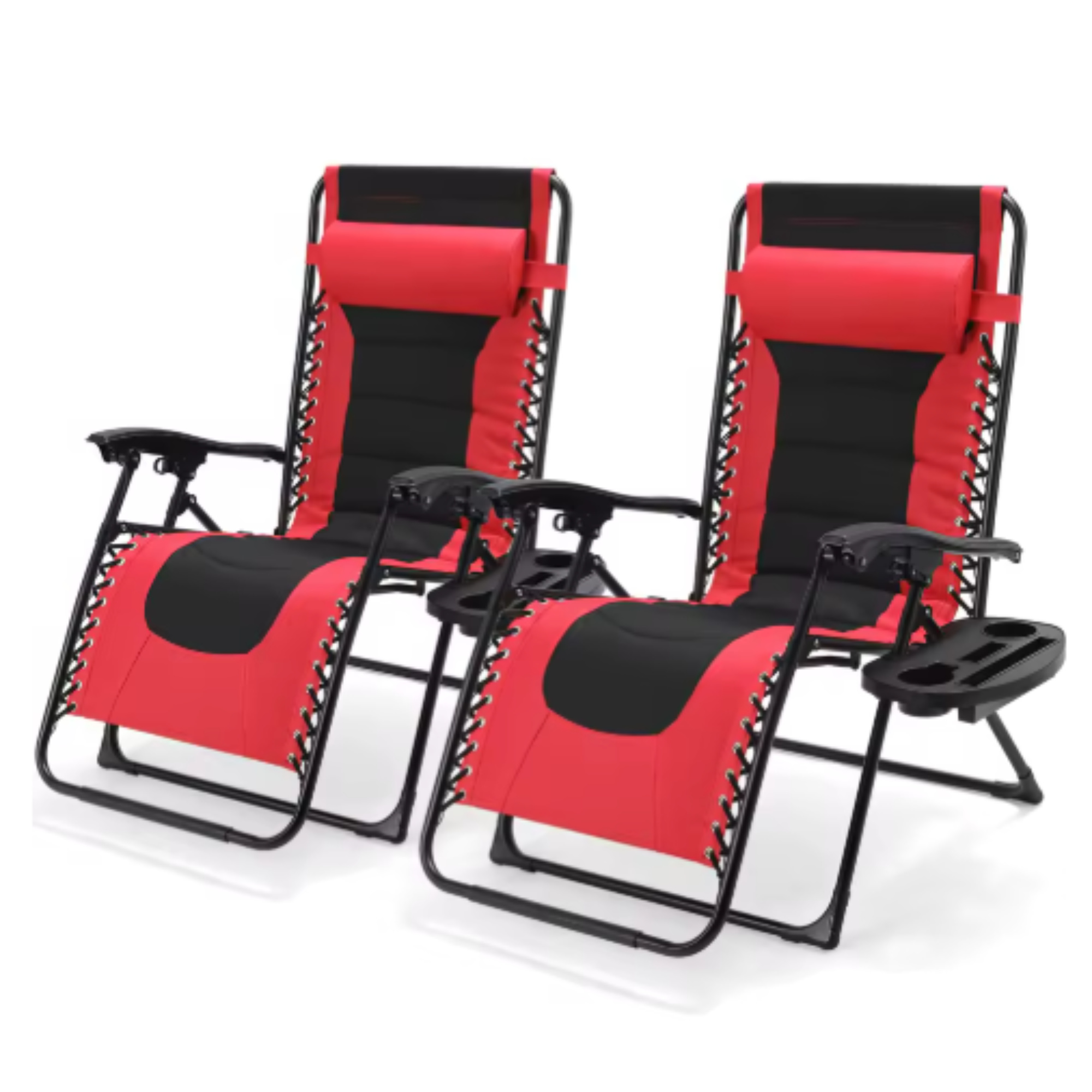 Čalúnené ležadlá Zero Gravity - Záhradné kreslá - Ležadlá - Na terasu a záhradu - Skladacie kreslá s nastaviteľnou opierkou hlavy a držiakom na poháre