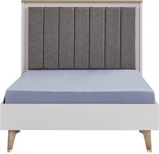 Kinderzimmer Kinderbett 100 cm Jugendbett Holz Grau JVmoebel