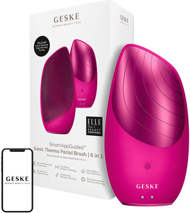 Geske 6W1 Sonic Thermal Gesichtsbürste mit Anwendung (Magenta) 386654