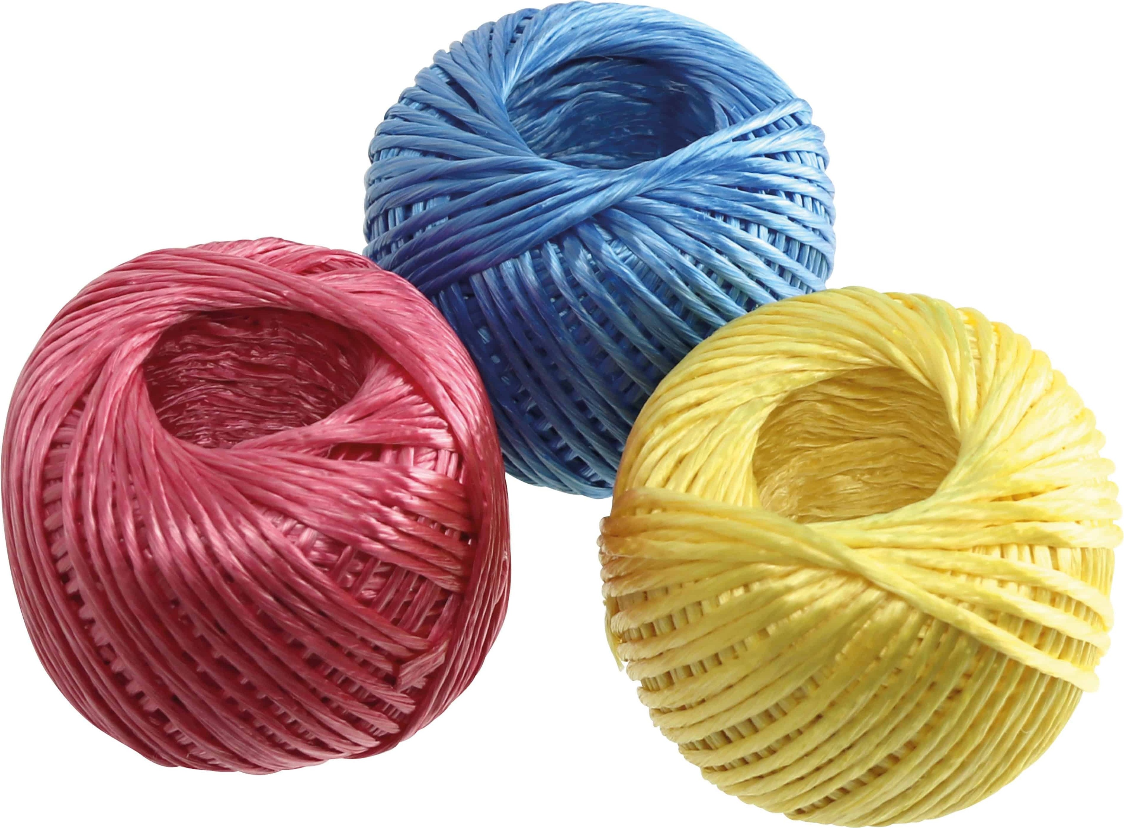 KINZO Bindfaden, 3x50 m, rot, blau, gelb
