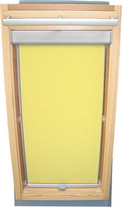 Sonnenschutz-HH Rollo für VELUX Dachfenster Abdunkelung Komfort Premium mit Blende und Haltekrallen VL/VG/VX - 045 Typ I - Baujahr ab April 1983 - gelb 2020013367