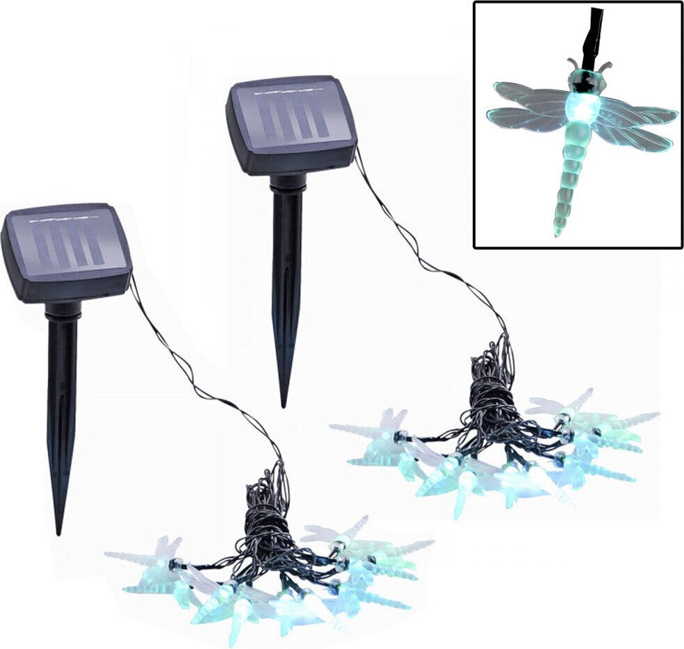 etc-shop 2er Set Solar Lichterketten mit Farbwechsel Funktion 80406