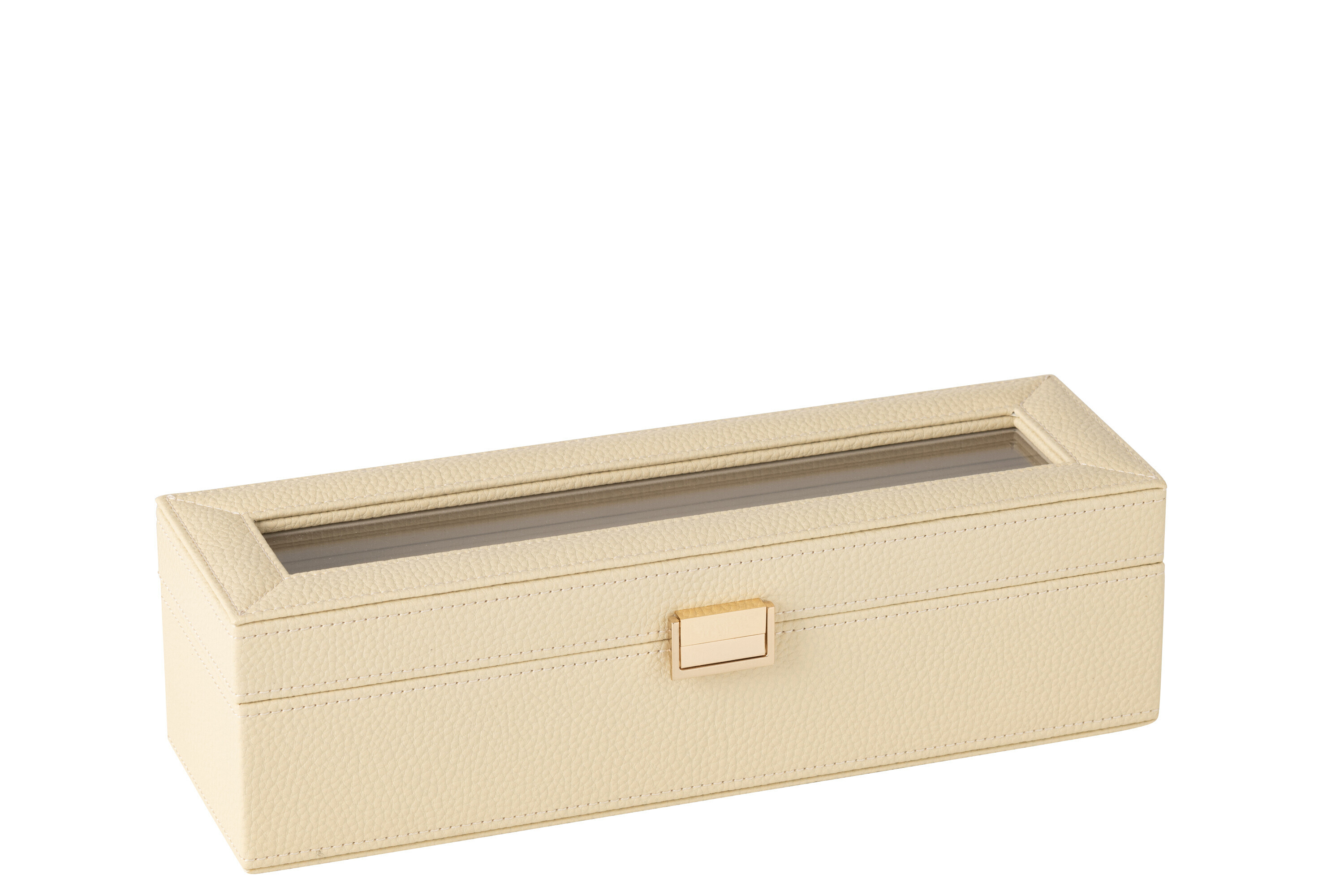 J-Line Uhrenbox 6 Fächer Kunstleder Beige