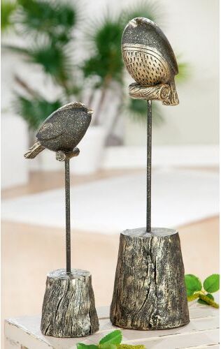 Figurines de mouette en céramique peintes à la main