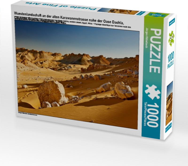 Calvendo Wuestenlandschaft an der alten Karawanenstrasse nahe der Oase Dachla, Libysche Wueste, Aegypten, Afrika 1000 Teile Puzzle quer 640x480mm, Ritterbach Jürgen; 7317692
