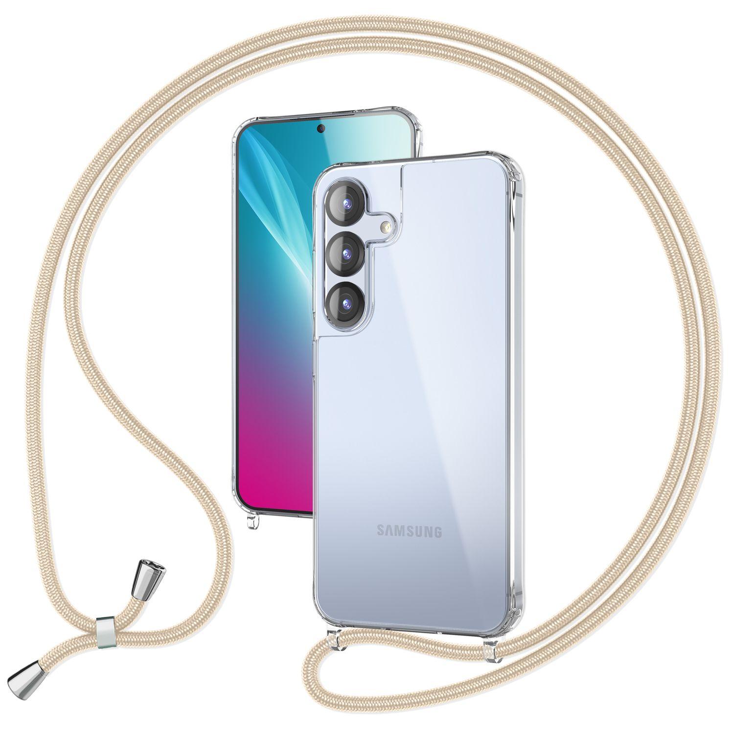 NALIA Handykette für Samsung Galaxy S25 Plus – Transparentes Hybrid-Case & Band – HANGIT PRO (Fashion Umhängehülle) – Marke aus Berlin – Sandstein Beige de-6319_03