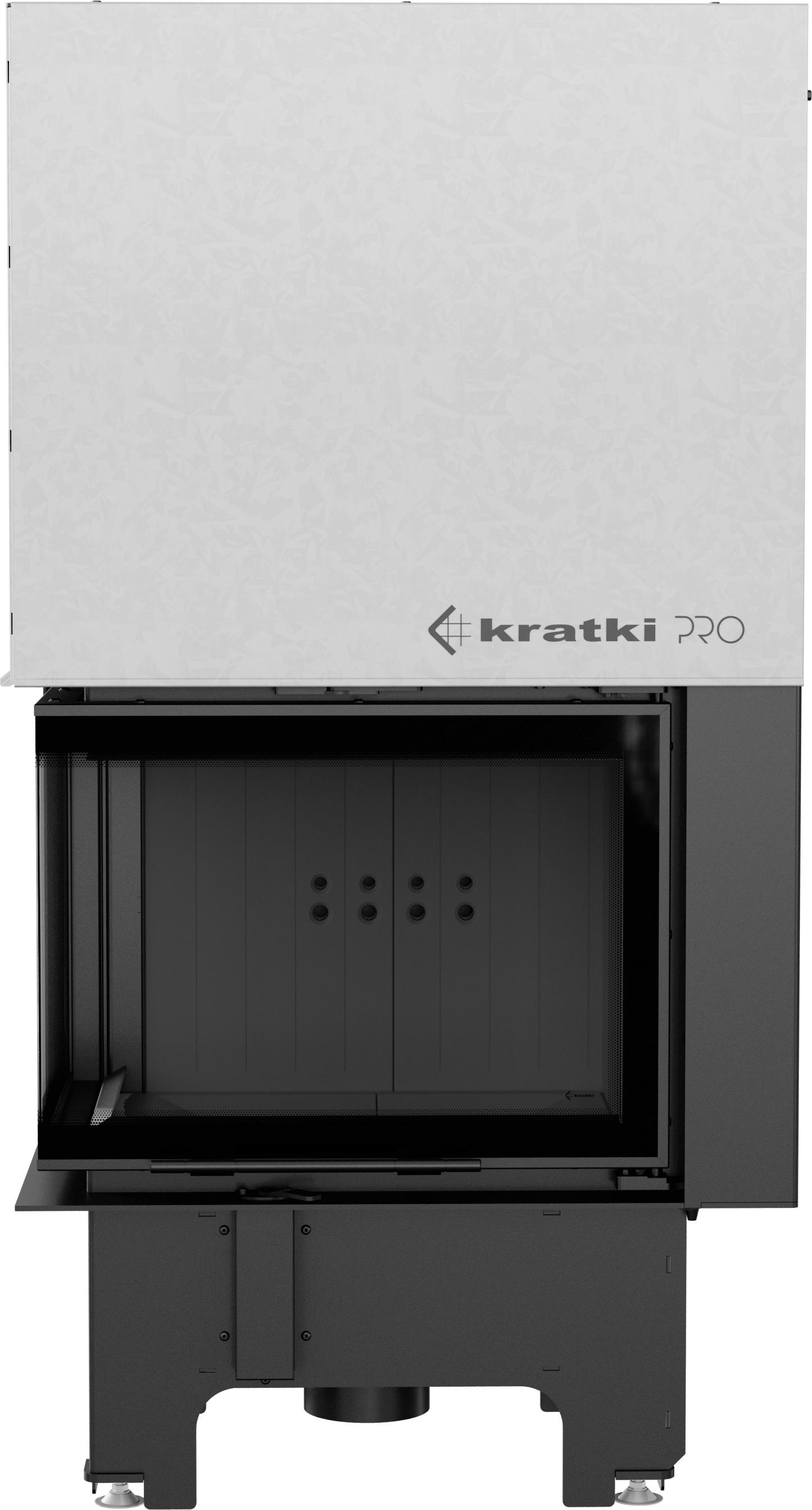 Oceľový krb KRATKI VNL 610/430 9 kW Ø 200 Lift-up čierny thermotec