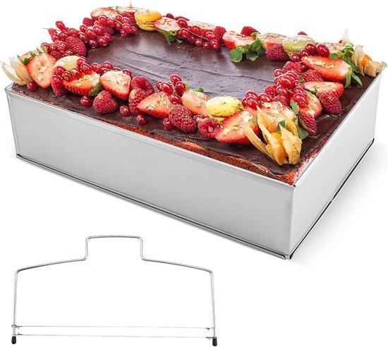 OEM Rechteckige Stahlblechform mit Anpassung für Torte, 8 cm hoch, mit Schneidekante, für Bäckerei 2026