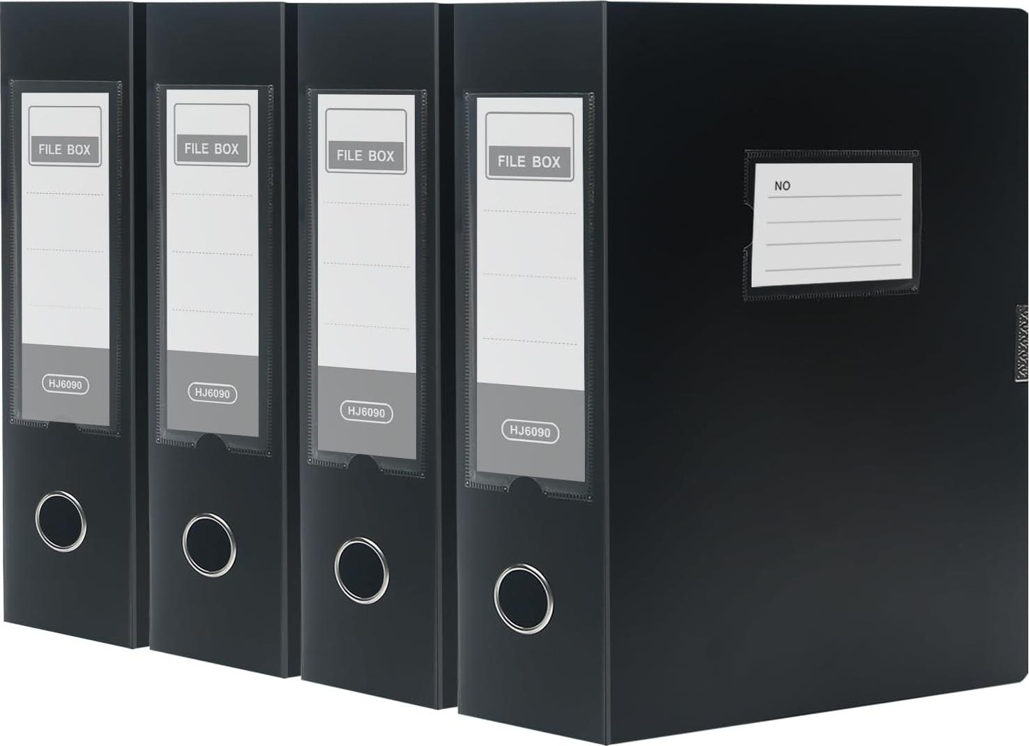 OEM Archivierset 4-teilig, A4, Schwarz, 75 mm breite Unterlage, für Büro, Haus und Schule 2026