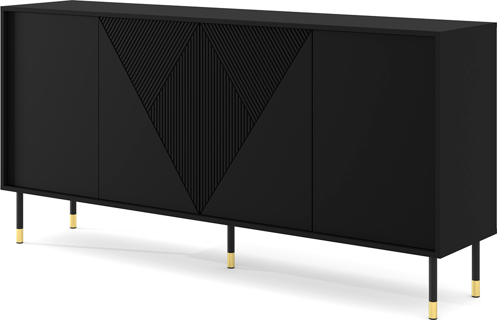 Buffet Aglaé mit 4 Türen, Schwarz, 180cm