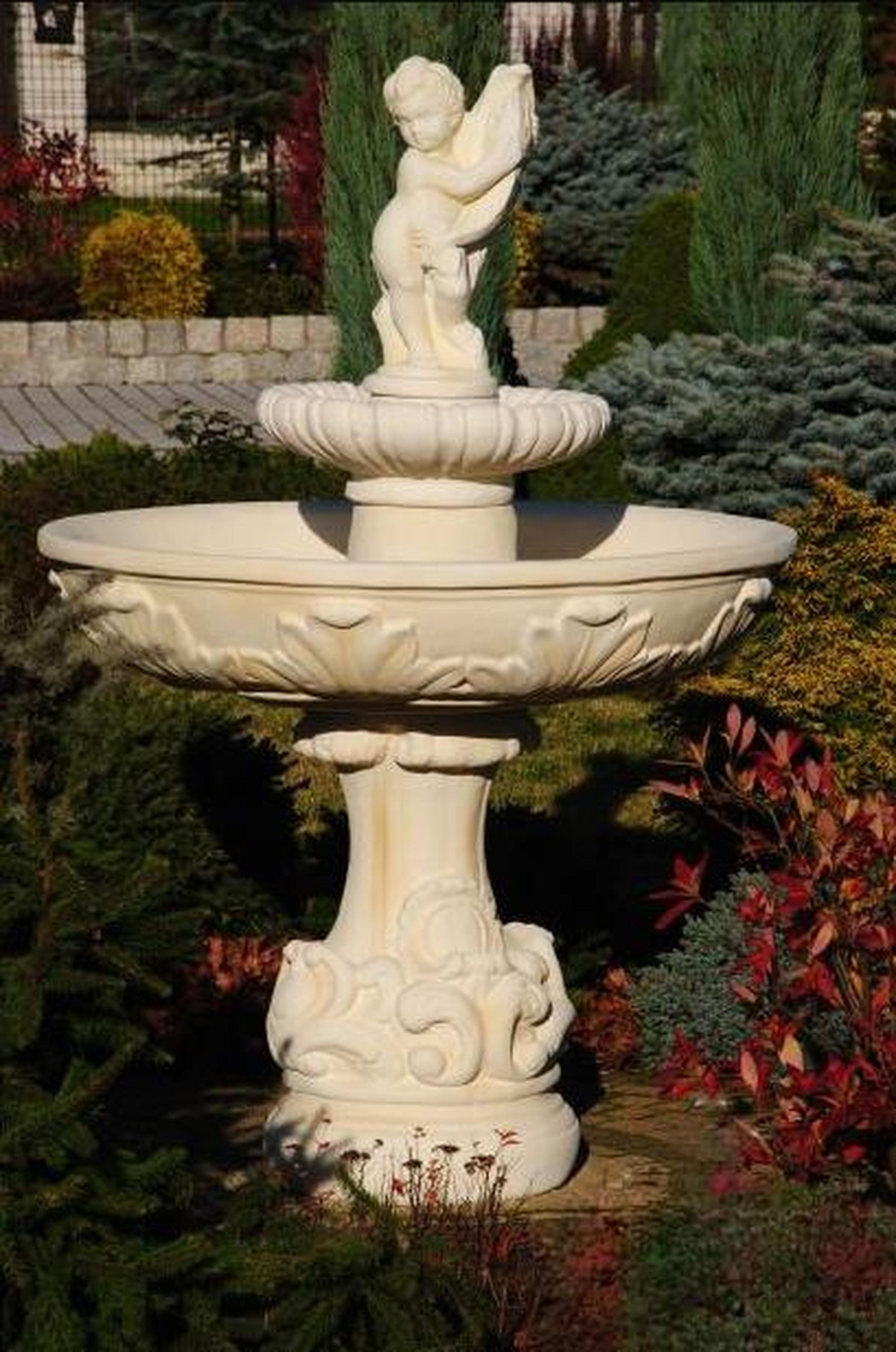 Springbrunnen Garten Teich Brunnen 160cm Steinbrunnen Gartenbrunnen Fontaine Neu
