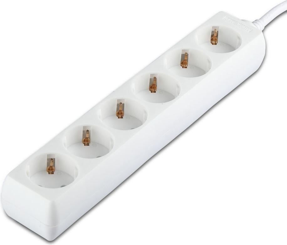 V-TAC 6-Wege-Verlngerungssteckdosen - IP20 - Wei - 1,5 m Kabel 8760