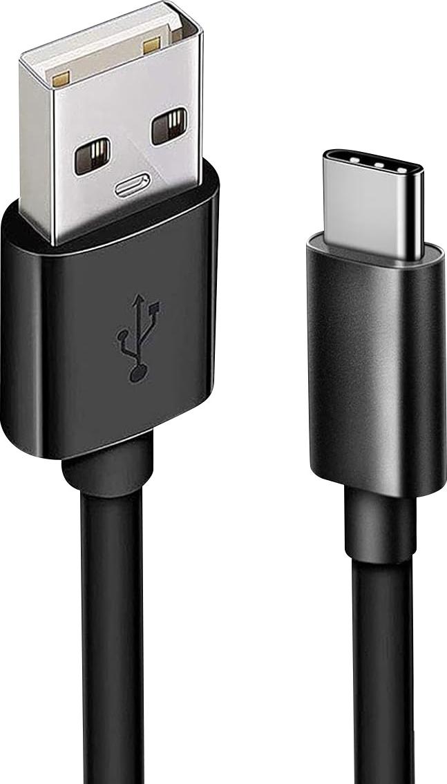 Forever, USB-A auf USB-C 1A 1M Lade- und Datenübertragungskabel, Schwarz TFCHARGE005