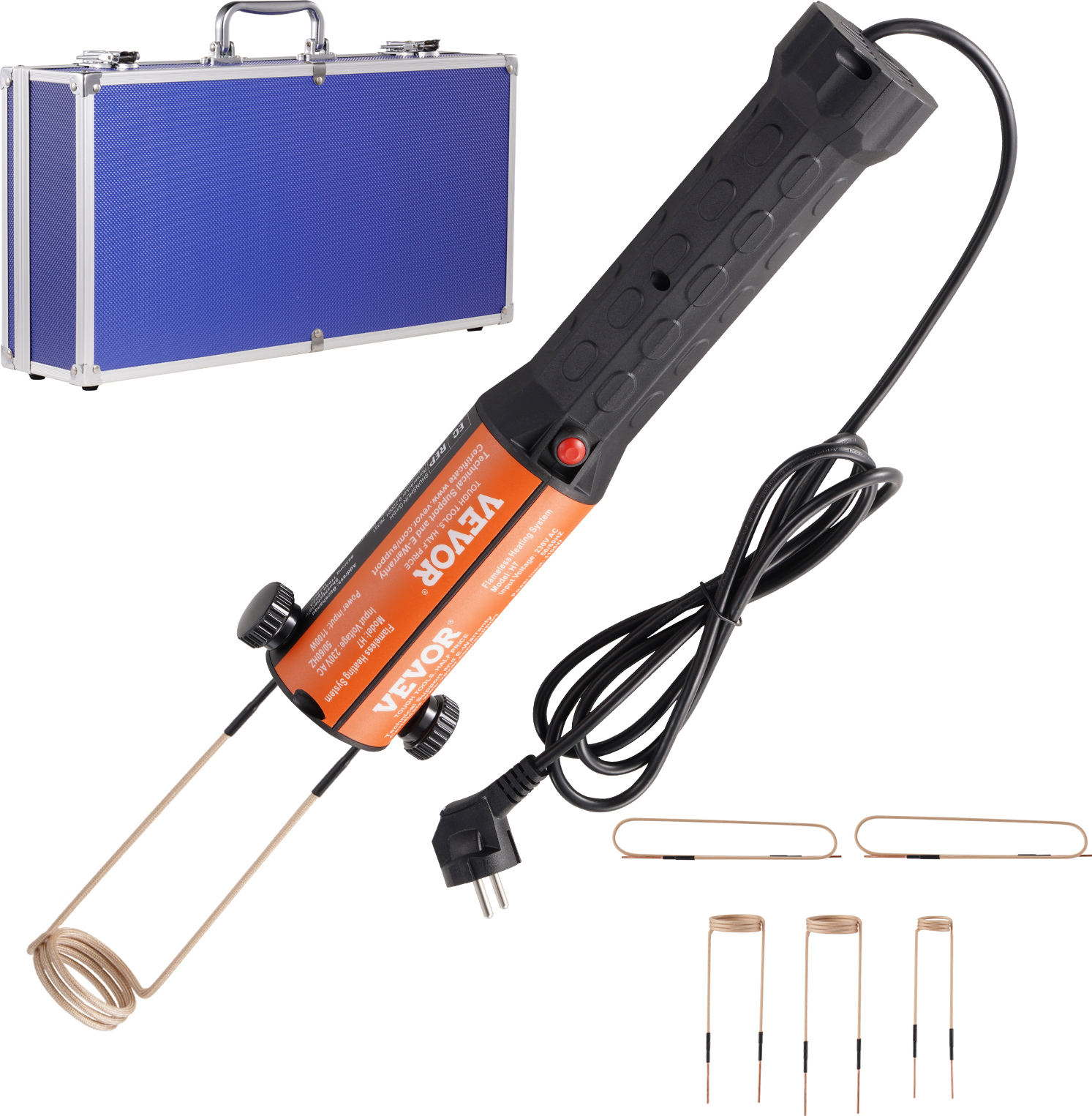 VEVOR magnetisches Induktionsheizgerät-Set, 1 kW Induktionsheizgerät, Bolzen-Induktionsheizgerät mit 10 Induktionsspulen, Induktionsheizer-Bolzenentferner zum Entfernen von Bolzen und Muttern H7L