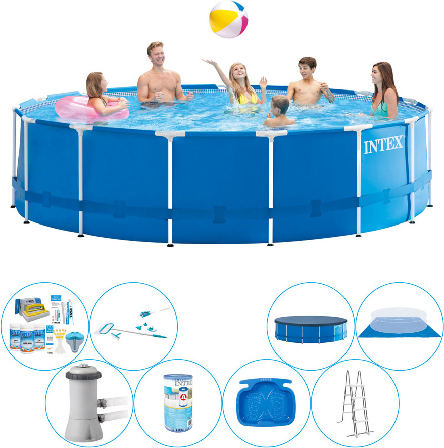 Bazén s kovovým rámom Intex - 457 x 122 cm - kompletné balenie