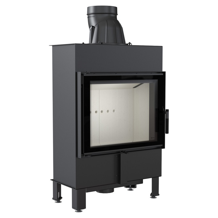 Oceľový krb KRATKI LUCY SLIM 8 kW Ø 160 samozatváracie dvierka
