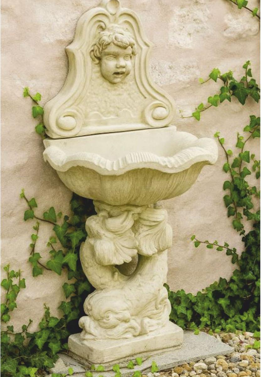 Casa Padrino Jugendstil Wandbrunnen Beige H. 125 cm - Barock & Jugendstil Garten Deko