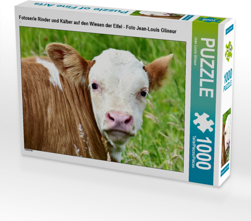 CALVENDO Puzzle Fotoserie Rinder und Kälber auf den Wiesen der Eifel - Foto Jean-Louis Glineur | 1000 Teile Lege-Größe 64x48cm Foto-Puzzle für glückliche Stunden