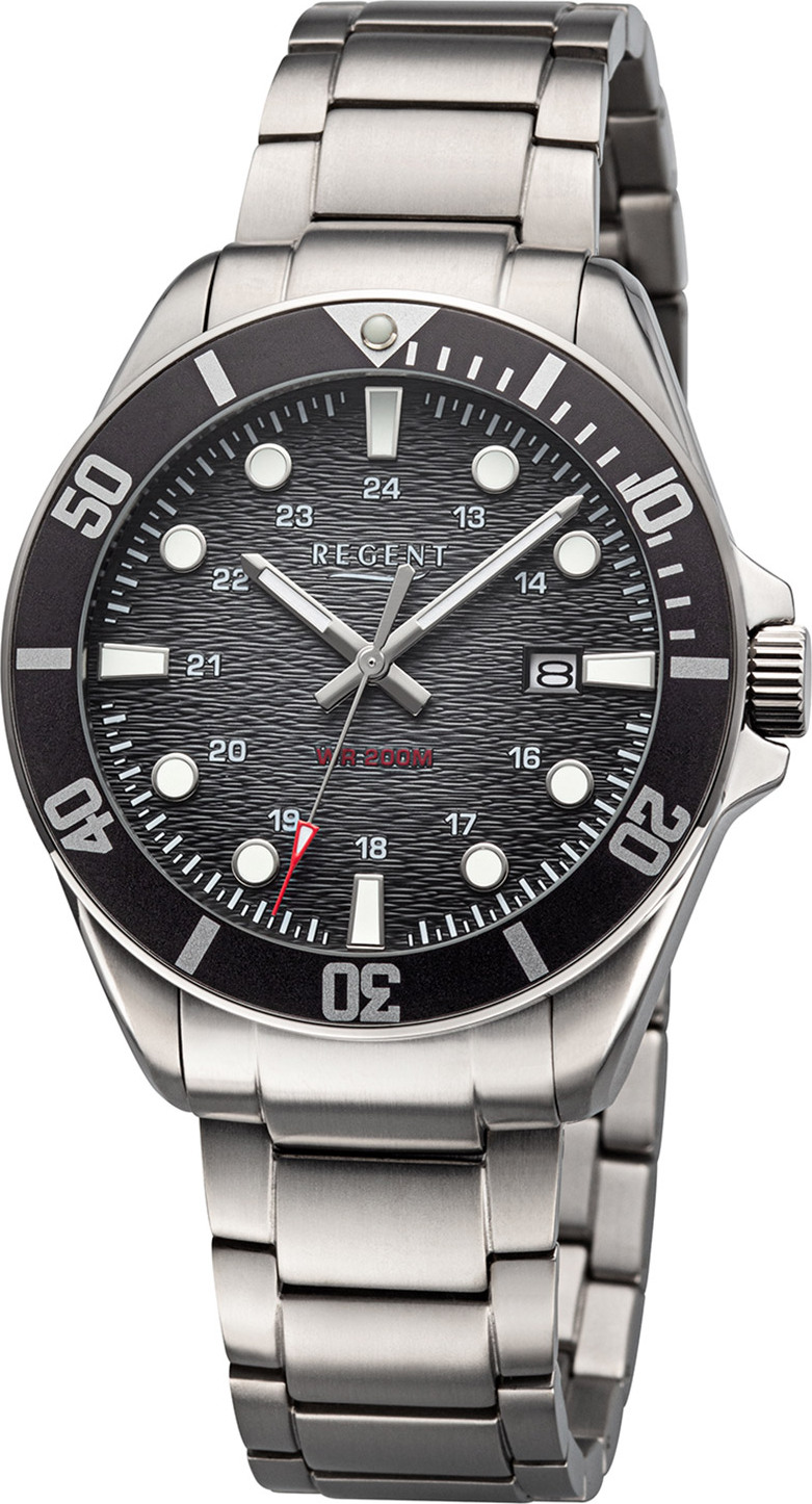 Regent BA-857 Pánske hodinky Titanium 20 Bar vodotesné čierne