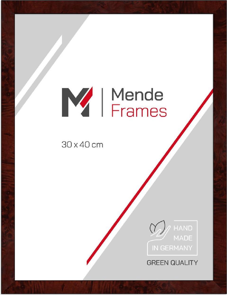 Holzrahmen MendeFrames H14C mit Wurzelverzierung, dunkles Holz, 30 x 90 cm, Museumsglas H14C-098-030-090M-00