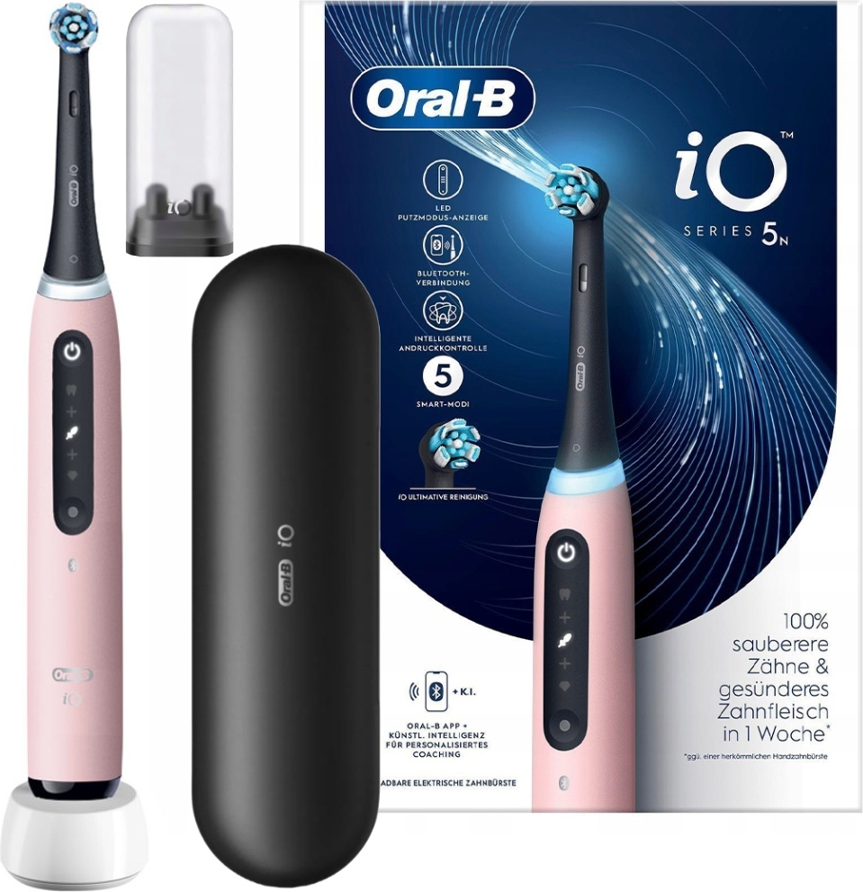 Braun Oral-B Oral-B | Elektrische Zahnbrste - iO Series 5 - Rosa - Intelligente Reinigung - 5 Reinigungsmodi